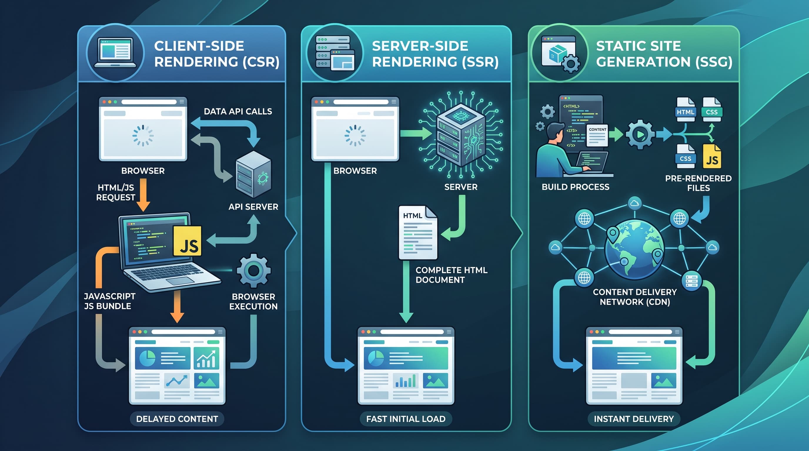 Estrategias de Renderizado Web: CSR, SSR y SSG a Fondo